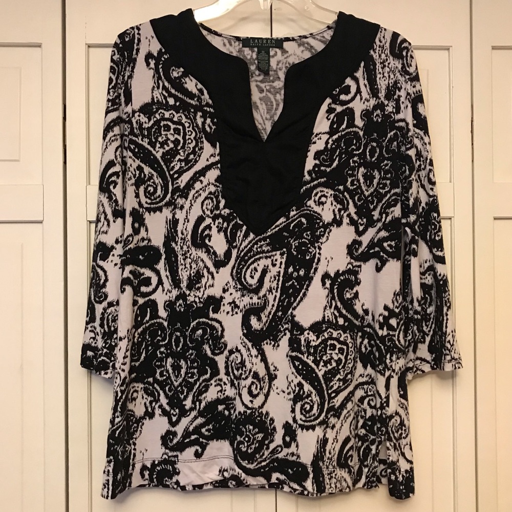 Lauren by Ralph Lauren Black & White Blouse